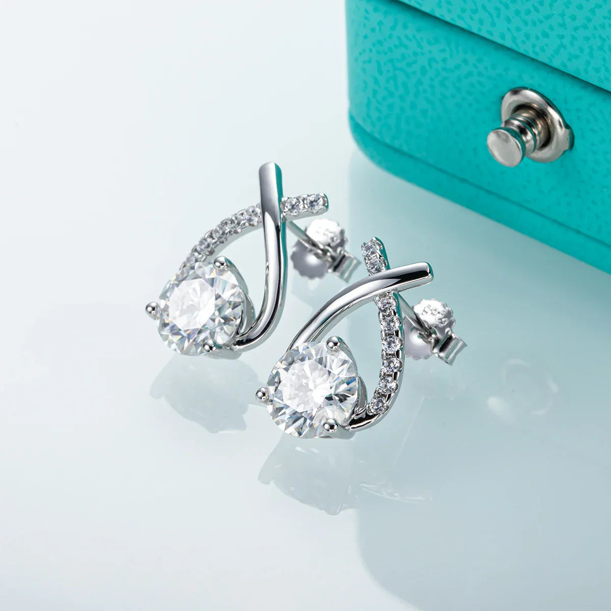 ‘Antoinette‘ 4cttw D Color Moissanite Stud Earrings