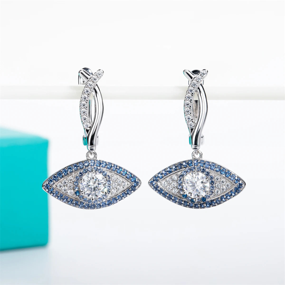 Moissanite Evil Eye earrings