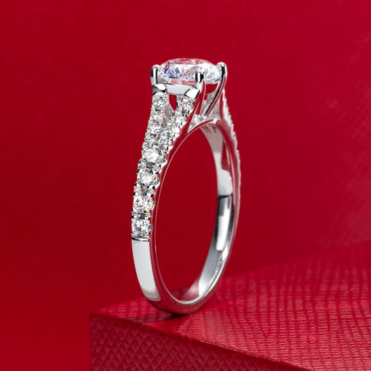 ‘Harlo’ 14K Solid White Gold Lab Grown Diamond Engagement Ring