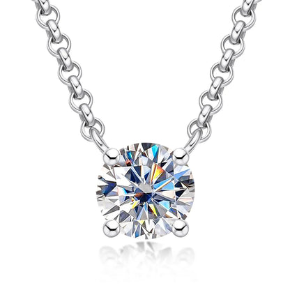 Classic Round Cut Moissanite Diamond Pendant Necklace