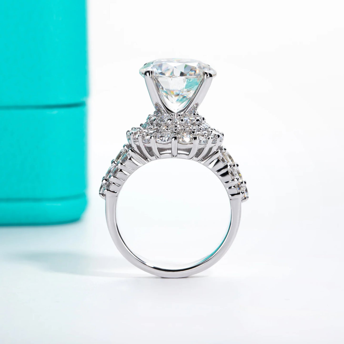 ‘Gigi’ 4.92cttw D Color Moissanite Halo Engagement Ring