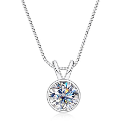 2ct Round Cut Moissanite Pendant  Necklace