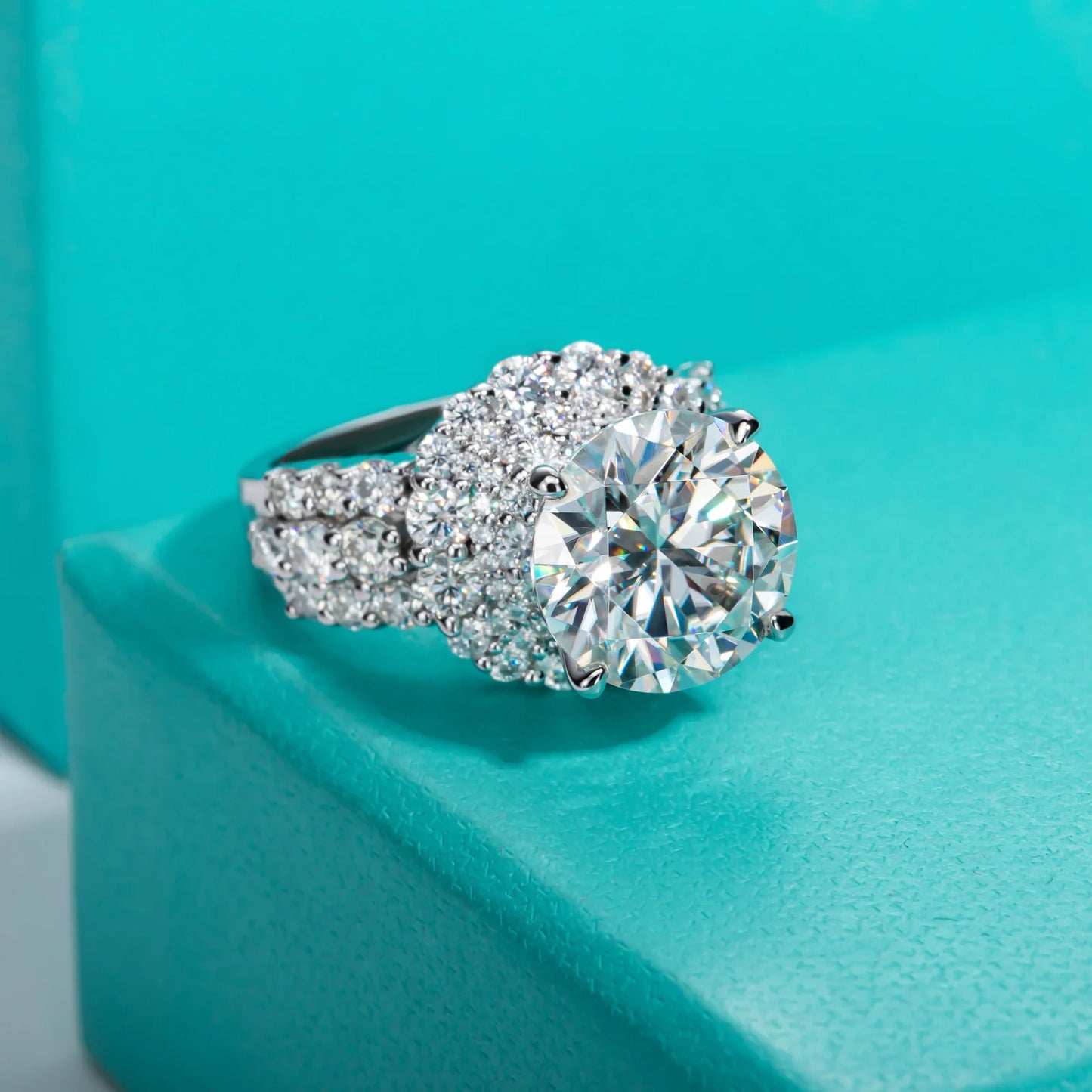 ‘Gigi’ 4.92cttw D Color Moissanite Halo Engagement Ring