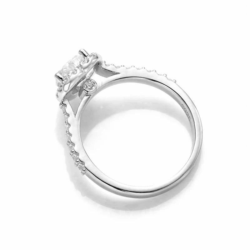 ‘Bella’ 1ct Heart Cut Moissanite Halo Ring