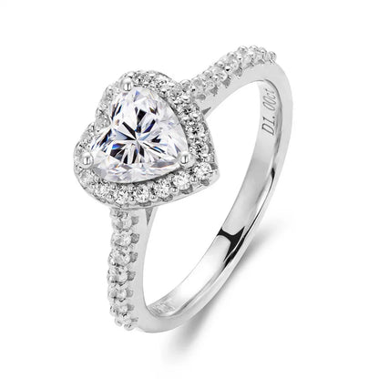 ‘Bella’ 1ct Heart Cut Moissanite Halo Ring