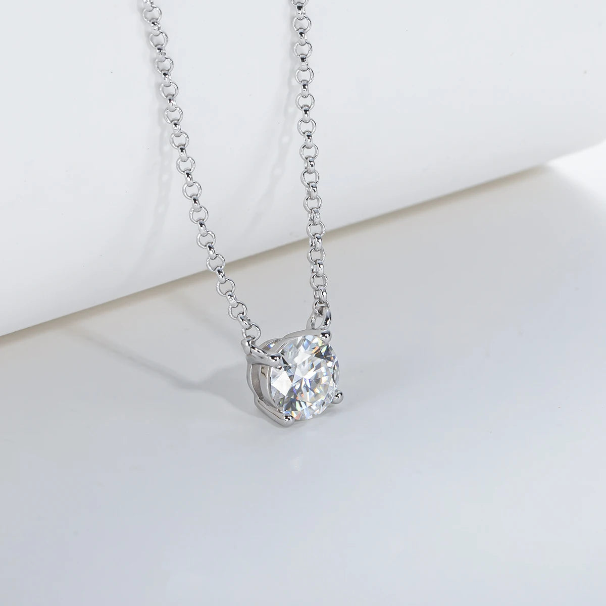 Classic Round Cut Moissanite Diamond Pendant Necklace