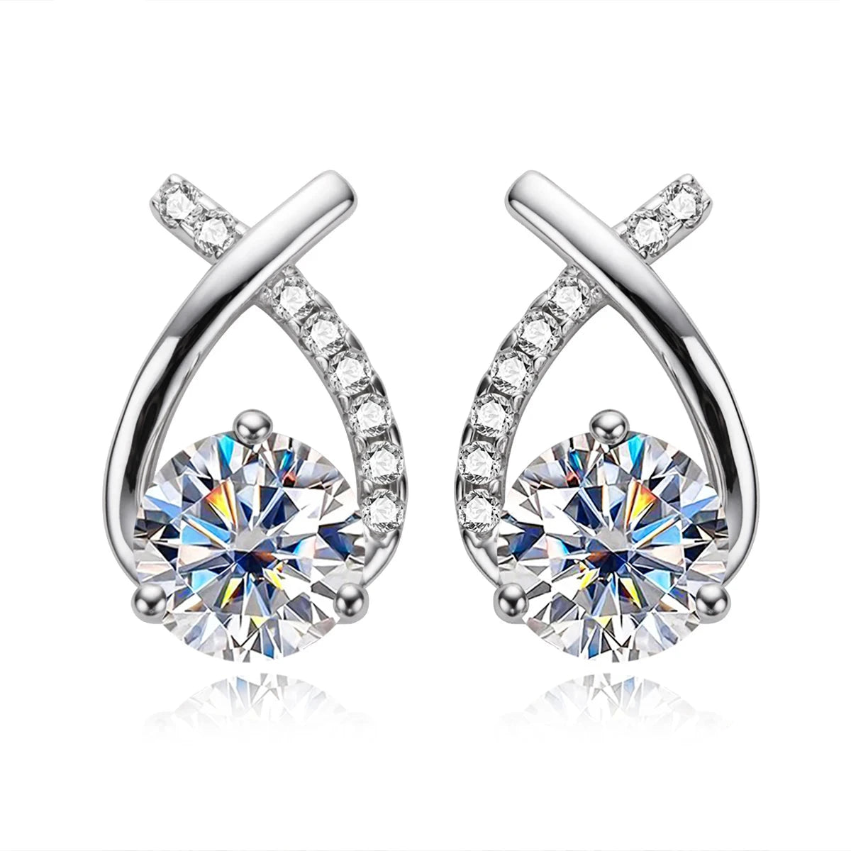 ‘Antoinette‘ 4cttw D Color Moissanite Stud Earrings