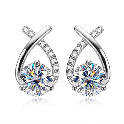 ‘Antoinette‘ 4cttw D Color Moissanite Stud Earrings