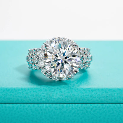 ‘Gigi’ 4.92cttw D Color Moissanite Halo Engagement Ring