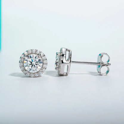 AnuJewel 1cttw D Color Round Cut Moissanite Diamond 925 Sterling Silver Stud Pendientes para mujer Joyería al por mayor