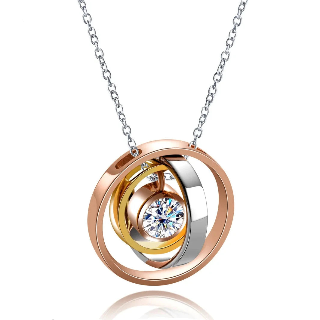 Three-layer Round Cut Moissanite Necklace