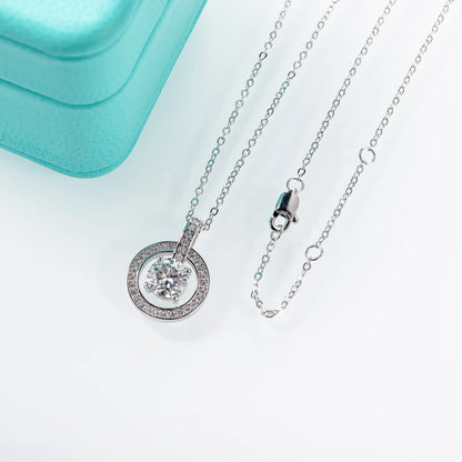 ‘ Molly’ 1ct Round Cut Moissanite Pendant Necklace