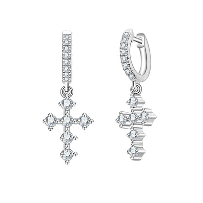 ‘Hail Mary’ Cross Hoop Earrings